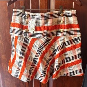 NWT Maeve Tweed Button-Front Mini Skirt - Medium